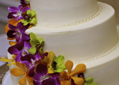 Dick And David Orchid Wedding Cake