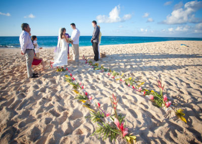 Tropical Flower Beach Wedding, North Shore, Oahu