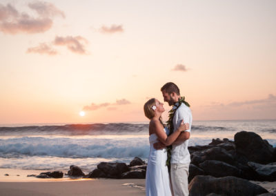 North Shore Oahu Sunset Wedding