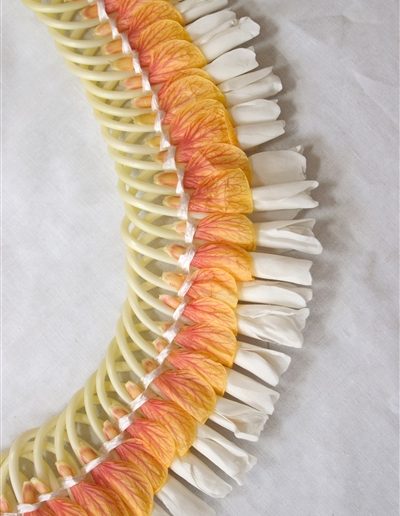 White Ginger Lei with Orange Petals