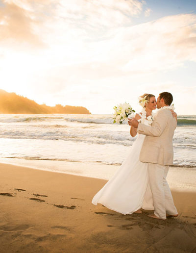 Sunset Wedding at Hanalei Bay